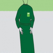 微护佳 MC4000绿色带袖围裙 GR40-T-99-215